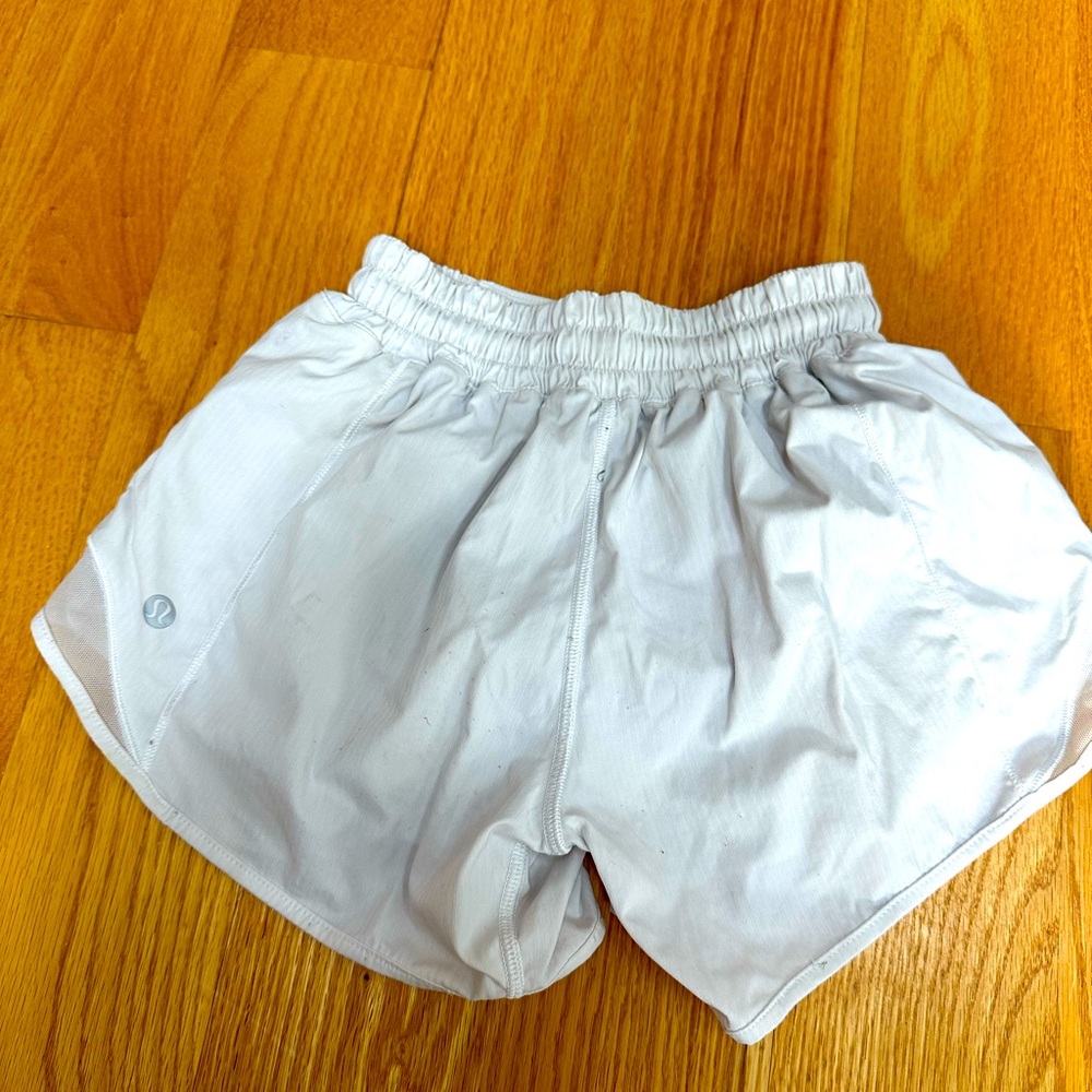 Lululemon Hotty Hot shorts 4” low rise. Color white